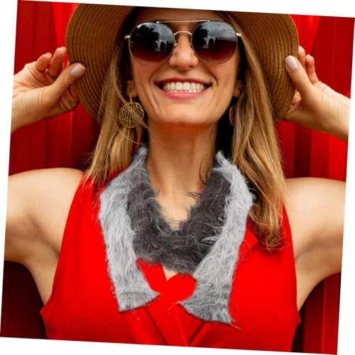 Faux Fur Long Scarf for Winter Stylish Soft Furry Wrap Tassel Design Narrow Plush Neck Warmer for Women Accessory for Weddings and Cold Weather4