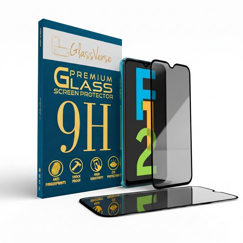 Image of GlassVerse Ultra Privacy Tempered Glass For Samsung Galaxy F12 (Pack Of 2) with Free Installation Kit. (In-Screen FingerPrint Lock will not work with the Privacy Guard because of it's Spy Coating)- 6.5 inch
