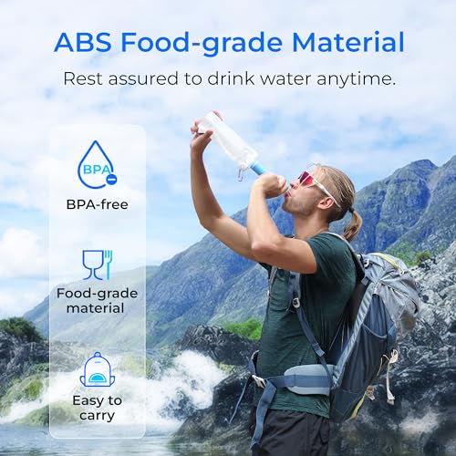 Miniatura 6 de Waterdrop Filtro De Agua Para Camping, Sistema De Filtración De Agua De 0.01 Micras, Paquete De 3 Filtros De Agua Potable Al Aire Libre, Purificador De Agua Potable Para Emergencia, Senderismo, Viajes