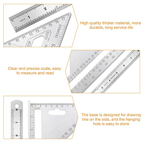 3pcs righello triangolare 7 pollici, righello