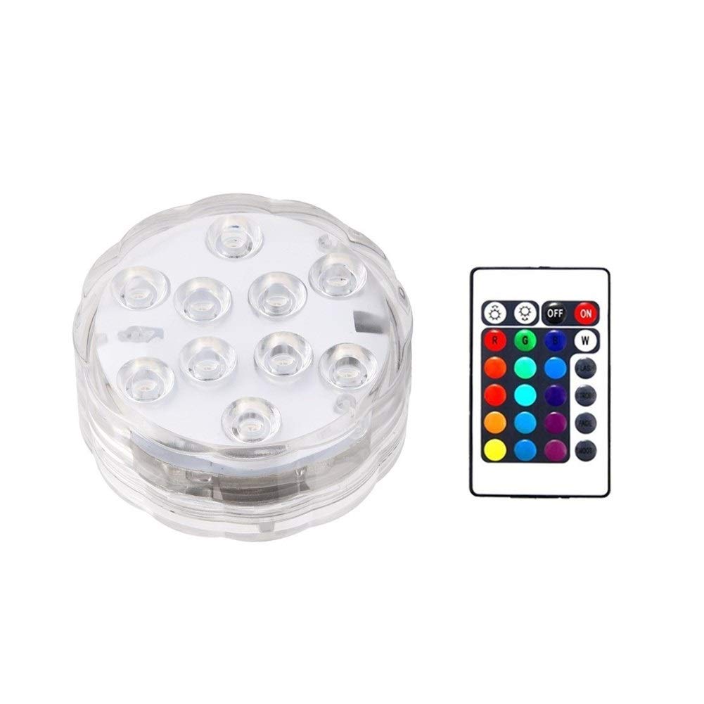 Luce per Acquario 10/13 RGB Luce a LED sommergibile con Acquario telecomandato Serbatoio di Pesce per Stagno subacqueo Vaso per Fontana Lampada per Feste in Giardino