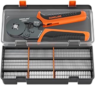 SOMELINE® Szczypce do Zaciskania Tulejek Kablowych z 23 Rodzaje Terminali Zestaw Narzędzi do Zaciskania, [0,25mm² - 10mm²] - Występy Kablowe Zczypce Zaciskowe - Elektryczne Szczypce Zaciskania