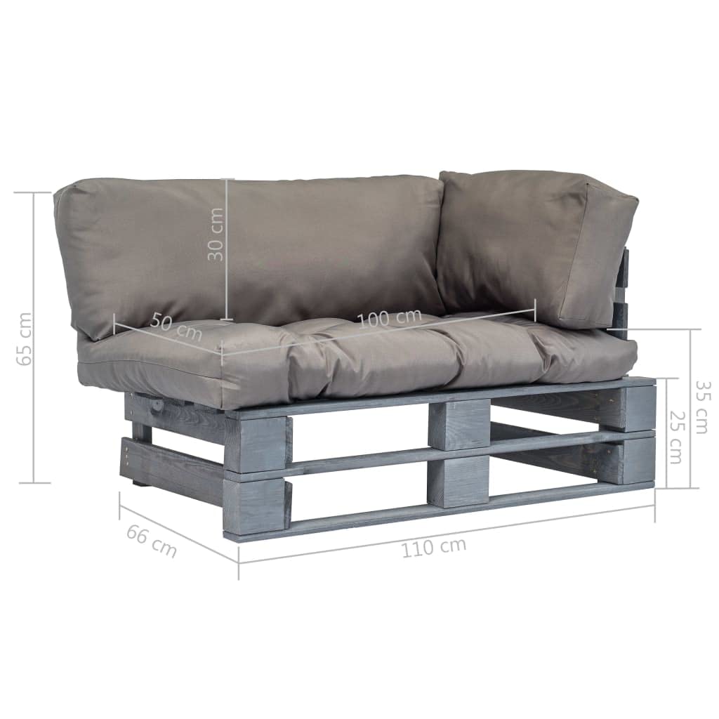 GuyAna Sofá de jardín de palets con Cojines Sofa Jardin Muebles terraza Muebles Jardin Sofa Jardin Exterior Grises Madera de Pino