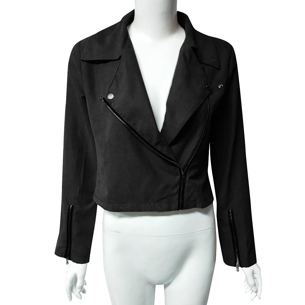 Vestes Légères Womens Oversized Veste en Cuir Manteau Moto Biker | Printemps Randonnée Motocycle Veste Mode d'Automne Tenues d'Hiver Manteaux Femme Grandes Tailles