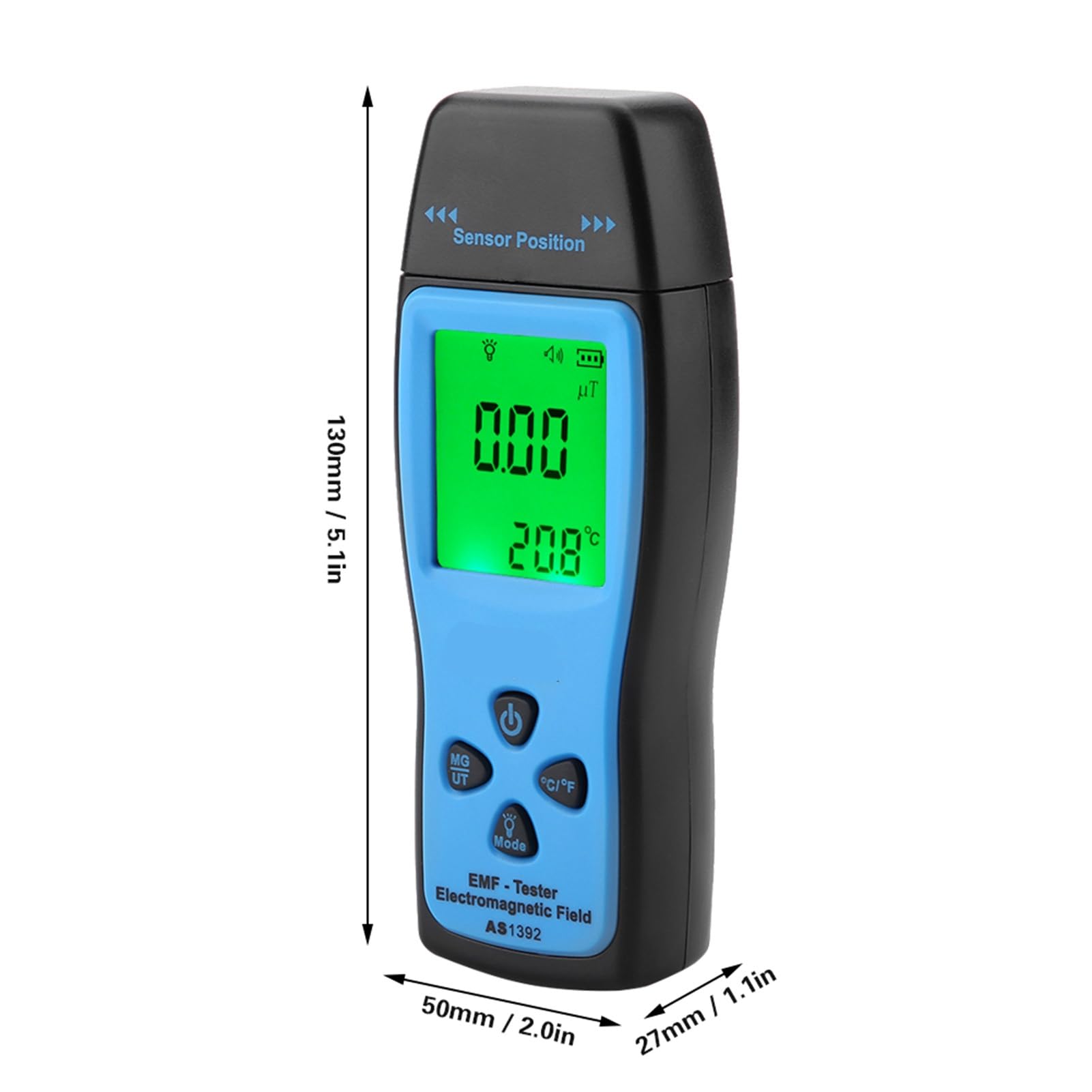 ANKROYU AS1392 EMF Tester, ABS Mini LCD Display EMF Tester with Plastic, Digital Electromagnetic EMF Tester for Home