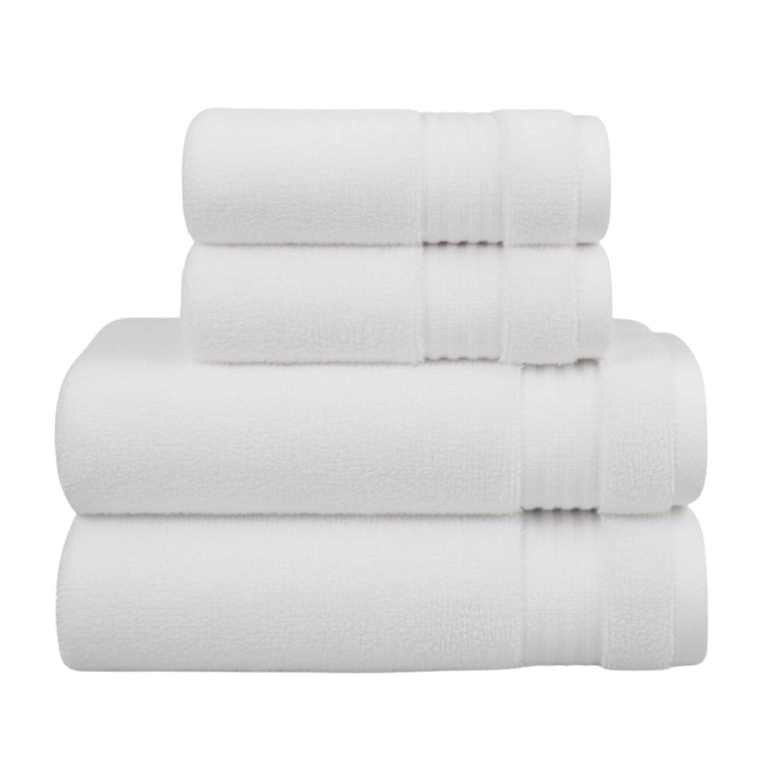 Crystal Tex 4 Piece Towel Bale Set – 100% Cotton Bathroom Towel Set Including 2 Hand Towels 50x80 cm & 2 Bath Sheets 80x140 cm, Soft Absorbent Luxury Towels for Bathroom, Spa & Hotel