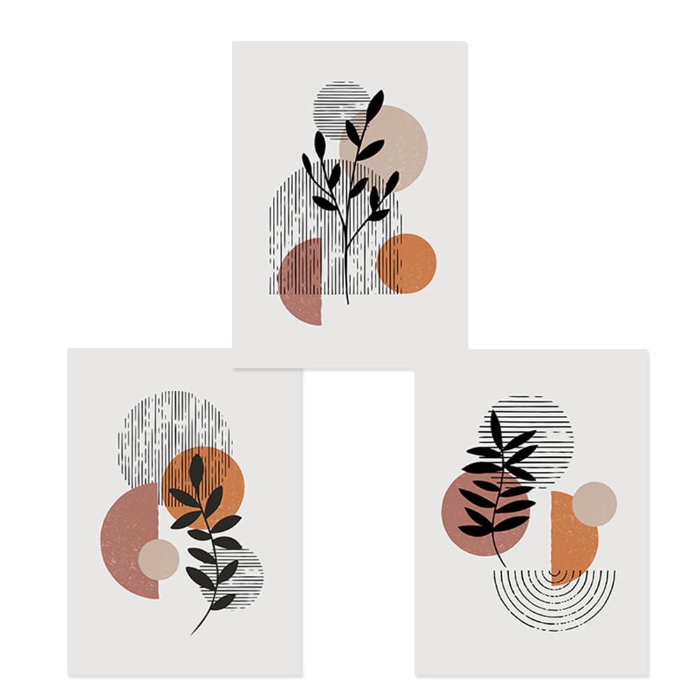 WBYZAC Botanical Posters-Abstract Geometric Line Leaves Posters Canvas Painting Wall Art Print Picture Bedroom Living Room Kitchen Home Decor Artwork-60 * 70cm*3PCS (No Frame)