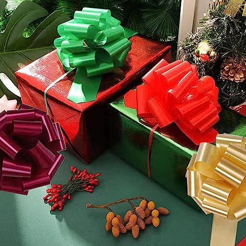Hqjaxj 16 Pieces Pull Bows For Gift Wrapping,Gift Bows,Mixed Color Bows Gift Wrap Bows For Wedding,Birthday,Anniversary,Christmas,Party Favors 6 Inch thumb #4