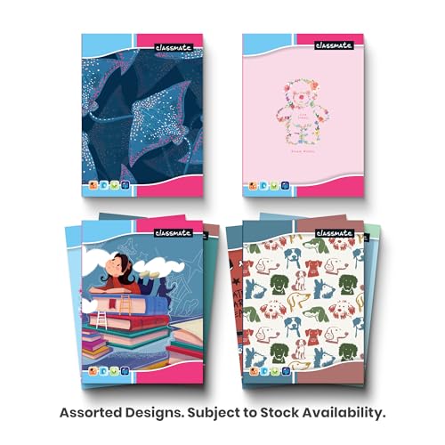 Image of Classmate Notebook - 240mm x 180mm, Soft Cover, Single Line (Pack of 12)