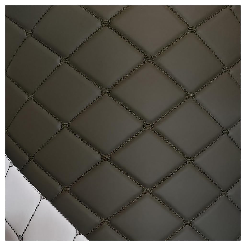 Faux Leather Fabric Leatherette Vinyl Leathercloth Upholstery Textured Material Faux Leather Quilted Leather Diamond Stitch Padded Faux Leather Interior(Dark Army Green,1.38X1m)