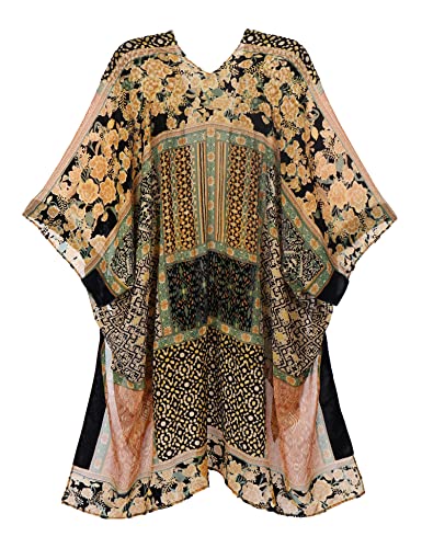 Image of Women's Burnout Velvet Kimono Long Cardigan Cover Up Casual Outfit