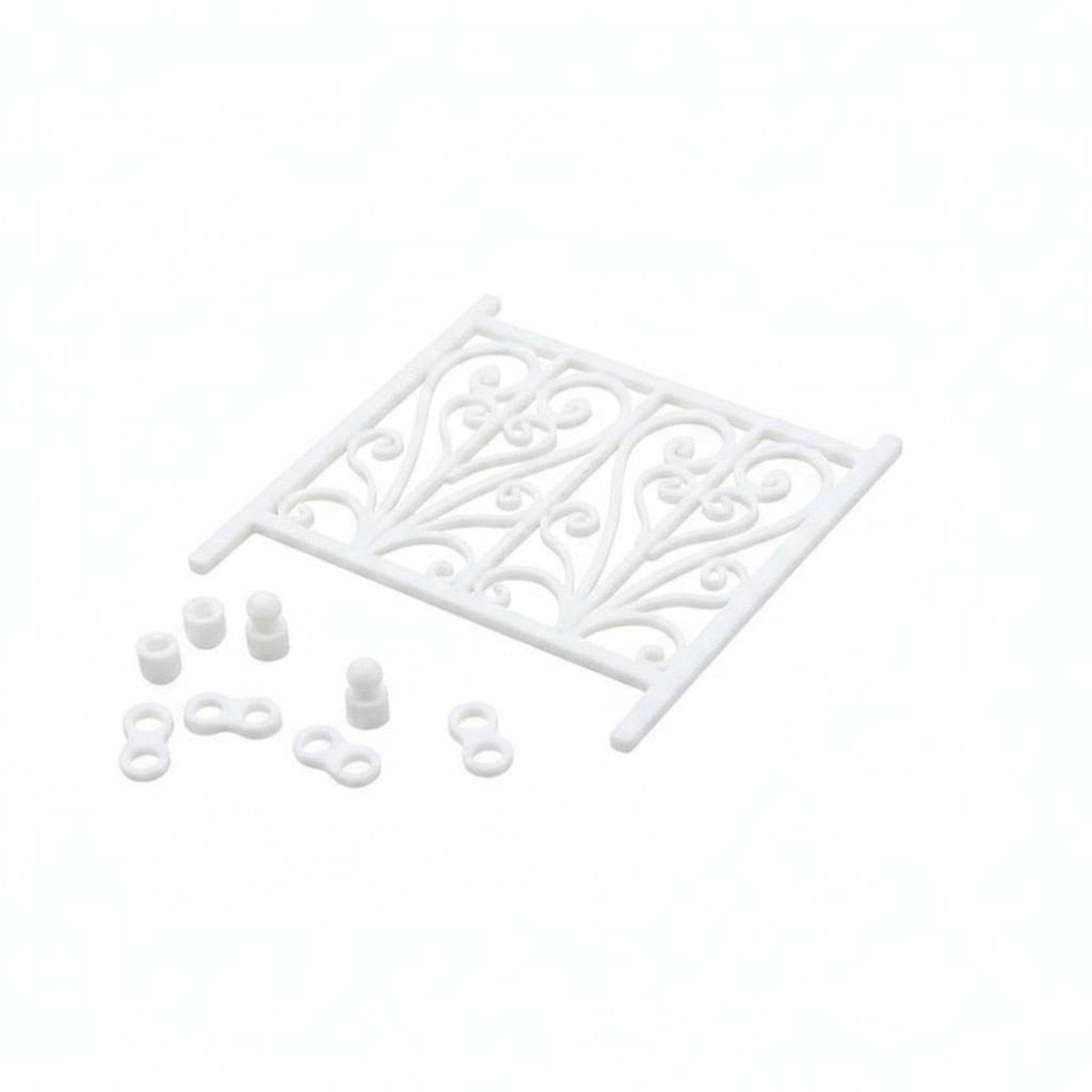 Miniature Iron Fence Architectural Scale Fence Model Decorative Ornamental Railing Model for Sand Table White-image-30