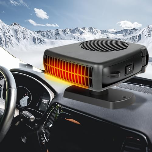 Car Heater,12V 200W Portable Car Heater that Plugs into Cigarette Lighter,Defroster for Car Windshield,2 in 1 Heating & Cooling Fans,with Hidden Handle Car Heaters for Vehicle