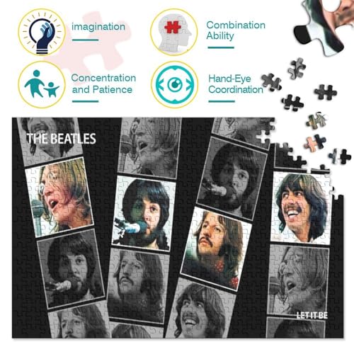 Puzzles 500 pièces pour Adultes Les Beatles Puzzles pour Adultes Puzzles en Bois Puzzles pour Adultes Cadeaux (52x38cm) - Les Beatles, Paul McCartney, John Lennon, RIngo Starr, George Harrison Puzzles 500 pièces pour Adultes Les Beatles Puzzles pour Adultes Puzzles en Bois Puzzles pour Adultes Cadeaux (52x38cm) – Image 5