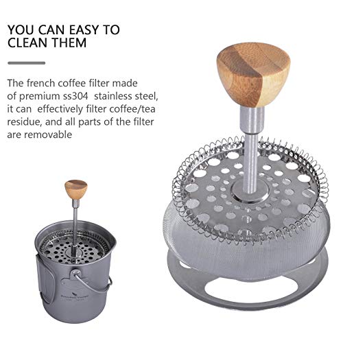 Boundless Voyage Titanium Coffee Cup With Lid 750Ml / 900Ml French Press Pot 25 / 30 Fl Oz Camping Mug With Filter Multi-Functional Outdoor Camp Cooking Pot (900Ml/30 Fl Oz) #TOP7