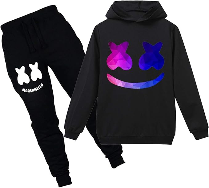 Amazon Pandolah ボーイズ パ カー ズボン パンツ 上下セット Marshmello Dj Music マシュメロ 笑顔 歌手 おしゃれ 日常用 ロングパンツ 通販