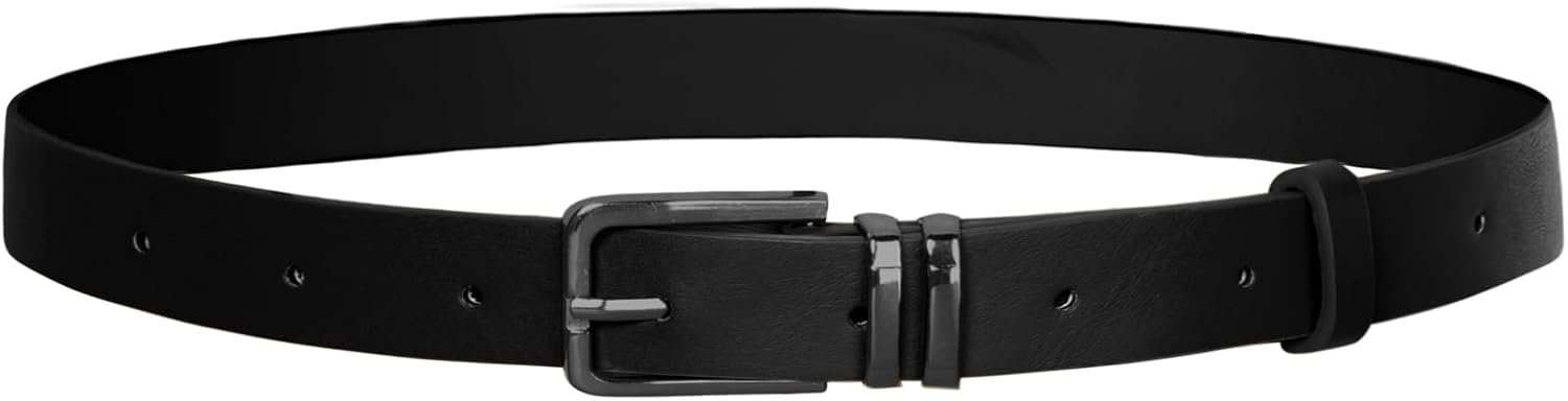 GRACE KARIN Women Leather Belt for Dresses Jeans Pants Waist Belt with Gold Buckle Medium PU Leather Belt