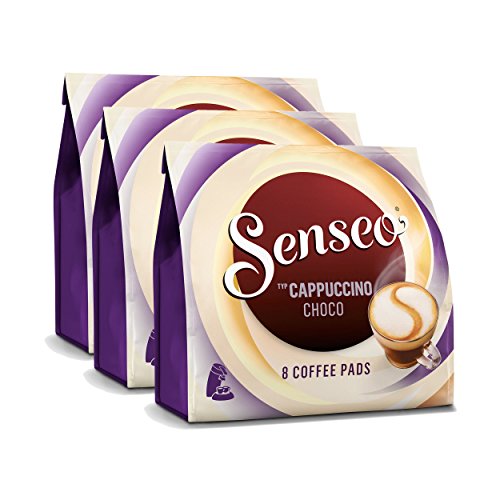 Senseo Dosettes à Café Cappuccino Choco, Café Goût Chocolat, Nouvelle Recette, Lot de 3, 3 x 8Dosettes