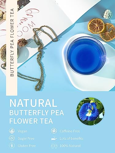 Image of TeeLux Butterfly Pea Flower Powder, Natural Blue Butterfly Pea Powder, 7oz | Naturally Creates Vibrant Blue to Purple Color, Mild Taste, Caffeine Free, Great for Drinks, Desserts & Creative Recipes