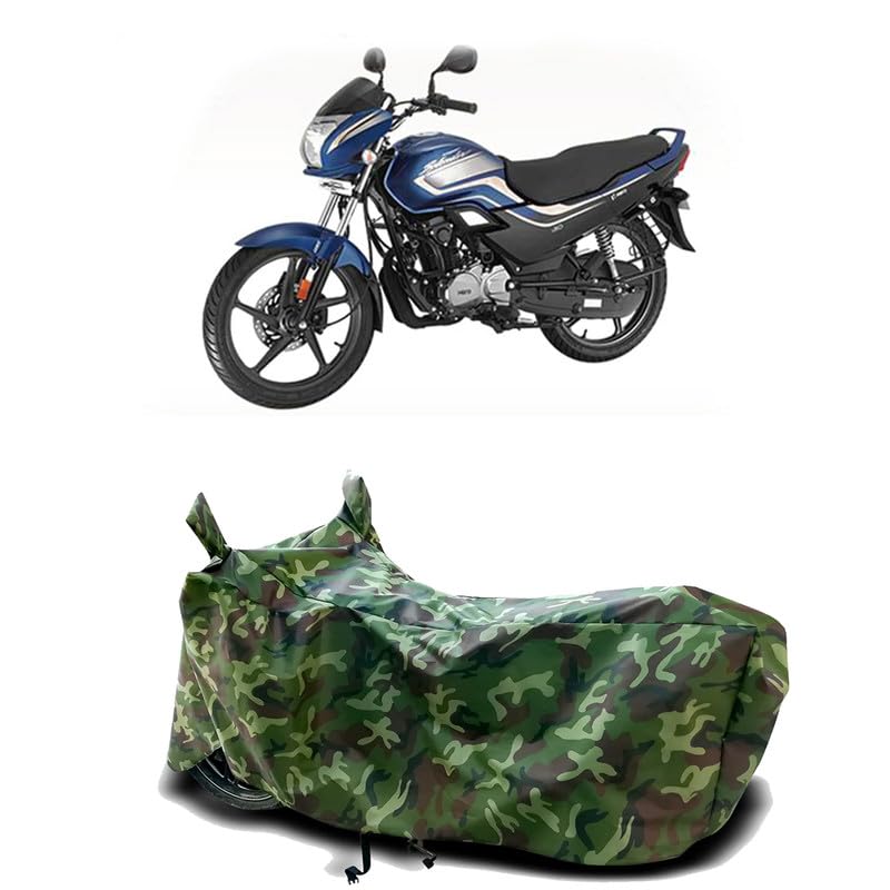 Image of DUFFEL-100% Heat Protection Two Wheeler Bike /Scooty Body Cover for Hero Super Splendor New Water Resistance /UV-Rays /Birds Dropping /Scratchproof /Dust Proof /Waterproof[Green Jungle Print]