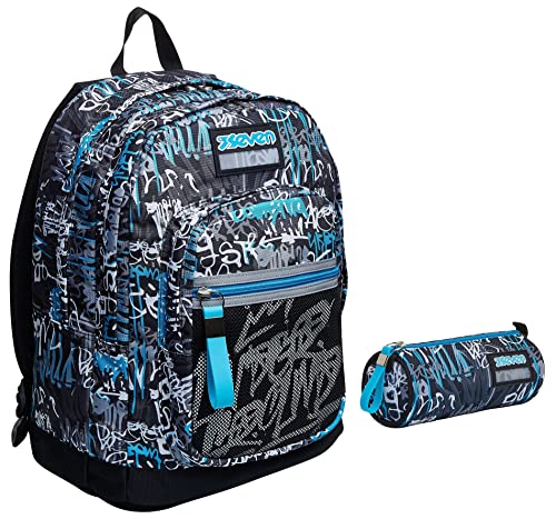 Seven Zaino New Fit, Doppio Scomparto Portapenne