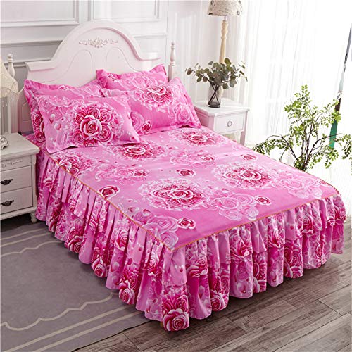 Drap plat couvre-lits 200x220 jupe de lit dentelle drapée