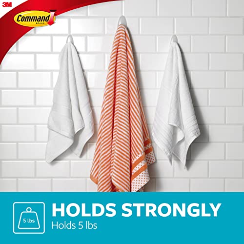 Image of Command Bath Large Towel Hook Value Pack, Total 6 Large Wall Hooks with 6 Water Resistant Strips, 2-Pack of 3 Hooks, Organize Damage-Free
