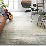 SAFAVIEH Adirondack Collection Area Rug - 8' x 10', Ivory & Sage, Modern Abstract Design, Non-Shedding & Easy Care, Ideal for High Traffic Areas in Living Room, Bedroom (ADR112W)