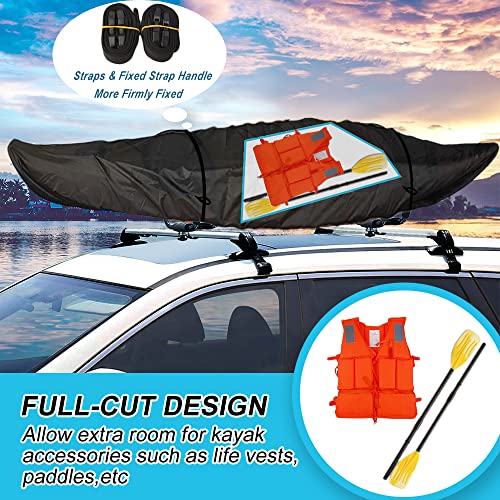 Zenicham 10Ft 600D Fade And Crack Resistant Trailerable Kayak Cover, Waterproof & Uv Protection Heavy Duty Canoe Cover For Indoor/Outdoor Storage + 2 Adjustable Straps(Black) #TOP4