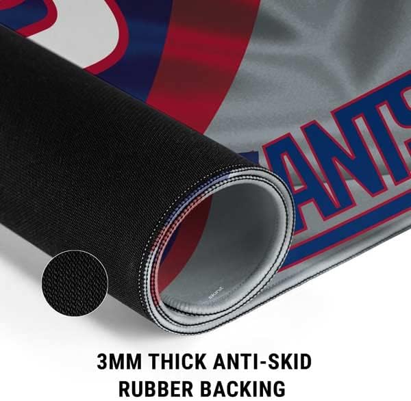 Skinit Extra Large Gaming Mouse Pad - Officially Licensed New York Giants Design with Stitched Edges, Waterproof, Non-Slip Rubber Base, Desk Mat for Keyboard & Mouse, 35.75" x 15.4" inches