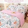 Mooreeke Twin Size Comforter Sets for Girls Kids, 6 Pieces Bed in a Bag Flower and Cat Bedding Comforter Sheet Set with Shams and Decorative Toy Pillow, Ultral Soft Microfiber Kids Bed Set #1
