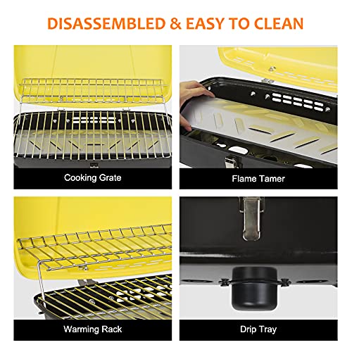 Camplux Portable Gas Grill 189 Square Inches, Small Propane Grills, Camping Grill For Outdoor Cooking, Yellow #TOP3