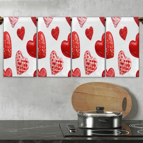 Torchons de cuisine doux microfibre absorbants Saint Valentin 45x72