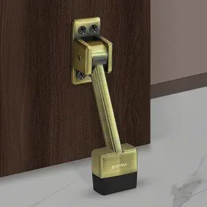 Plantex Rich Brass Antique Gate Stopper for The Door with Rubber Grip 5-inch Long Door Stopper for The Wooden Door (Pack of 1)
