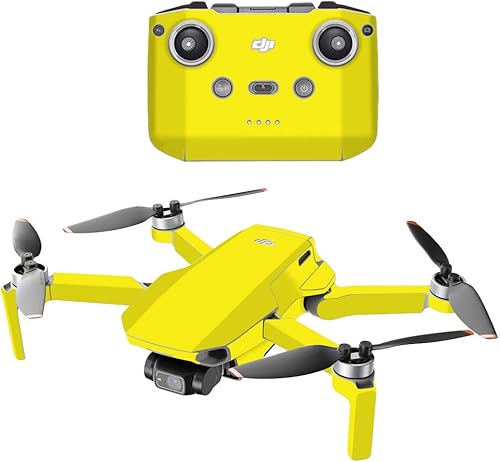 MightySkins - Compatible con DJI Mini 2 Dron portátil - Amarillo sólido  Funda protectora de vinilo duradera y única  Fácil de aplicar, quitar y