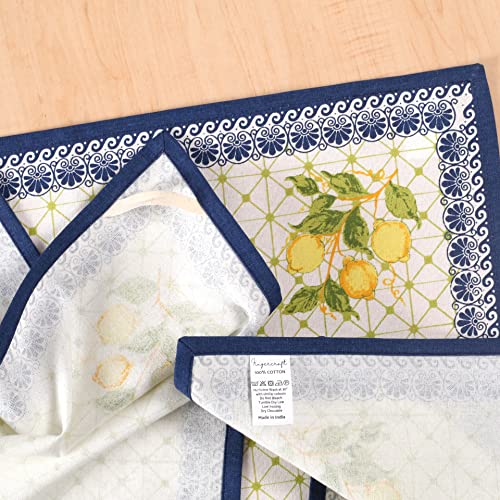 Image of FINGERCRAFT Kitchen Cloth 100% Soft High GSM Cotton Fabric Kitchen Towel, 20 x 30 Inches Perfect Size for Kitchen Uses, Set of 6, Multipurpose Use as Dish Towel, Bar Towel (Lemon Leaf)
