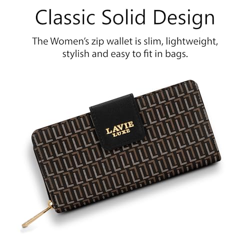 Image of Lavie Luxe Women's Mono Mia25 Bifold Zip Wallet |Gift For Ladies