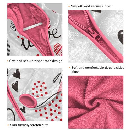 OTVEE Valentines Day Love Heart Kids Hoodie Jacket Fall Spring Full Zip Warm Outwear Coat3