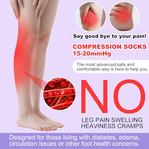 Jspupifip 6 Pairs Compression Socks for Women and Men with Grip 15-20mmHg Circulation Support Socks for Running Yoga Athletic - Image 5