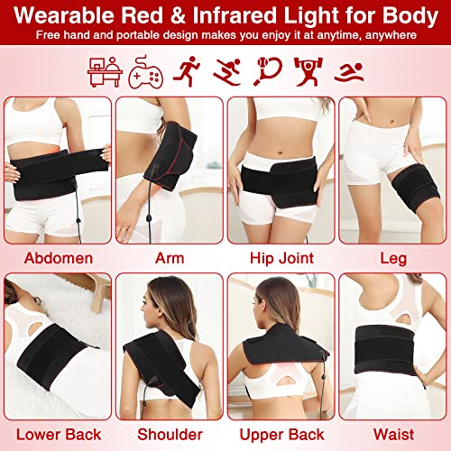 Jobyna Red Light Therapy Belt For Body, 660Nm Red/850Nm Infrared Deep Led Red Light Therapy Device For Body Pain Relief, 6 Modes, Timer, Heating, Ideal For Back Shoulder Joint Muscle Pain Relief #TOP1