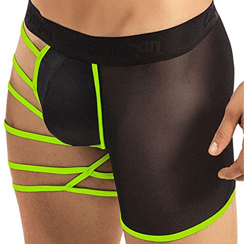 sandbank Men's Sexy Lingerie Bandage Hollowed Mesh Boxer Briefs Underwear Shorts4