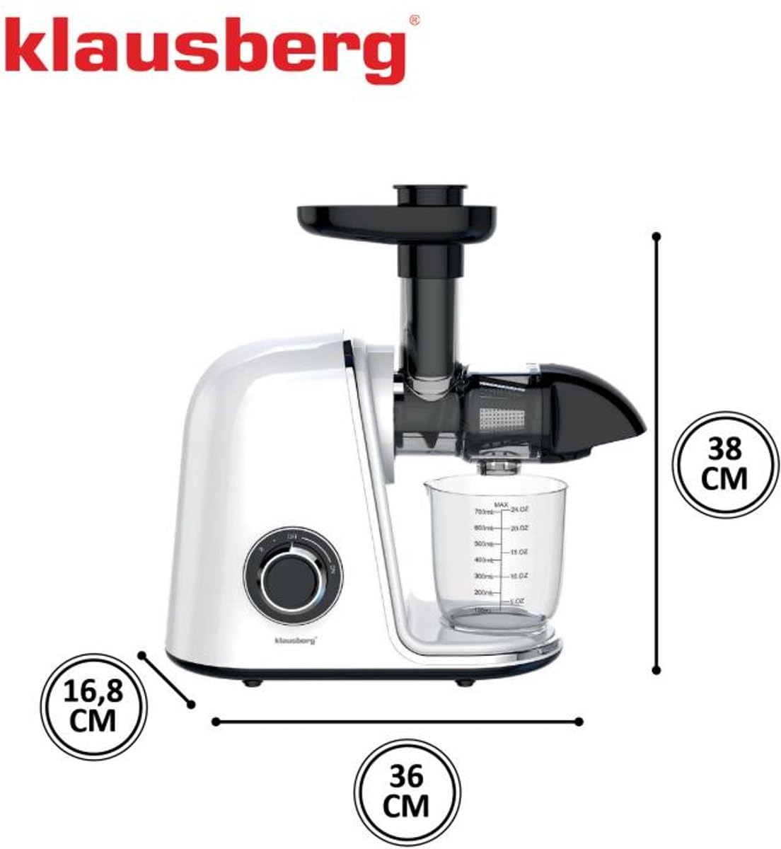 Klausberg Exprimidor Lento 700ml, 150W
