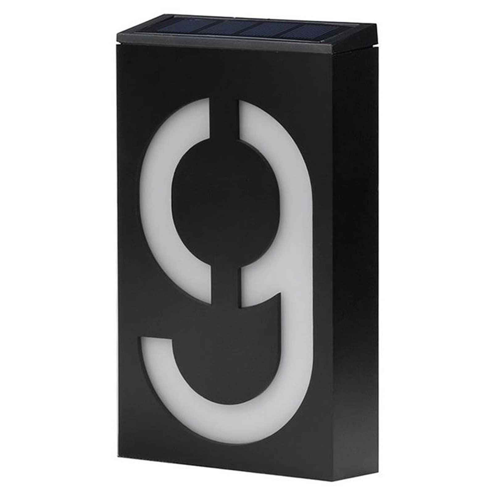 Numéro de maison solaire LED 9 pour plaque de porte extérieure étanche