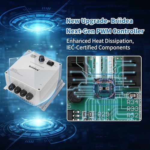 PWM Controller (2nd Gen), Briidea 12V-24V 50A DC Motor Speed Controller with Forward-Brake-Reverse Switch, Overheat Protection & Efficient Heat Dissipation for 55 lb Trolling Motors by briidea - Image 2