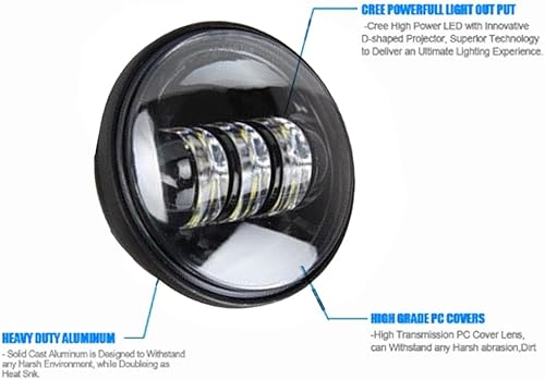 Miniatura 4 de Para carretera king pasando luces LED antiniebla - motocicleta 4.5 pulgadas proyector de luz auxiliar lámpara de conducción para Road King Electra