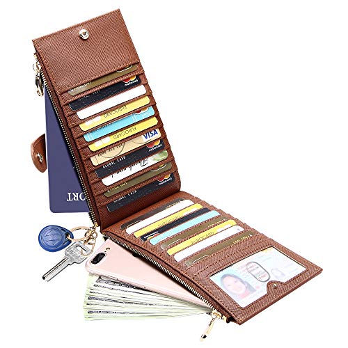 KUKOO Wallets for Women RFID Blocking Large Capacity Slim Bifold Multi Card Organizer Wallet with Zipper Pocket Gift Box2