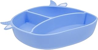 Toyvian 1Pc Prato Infantil Placa De Alimentação Do Bebê Prato De Servir Compacto Placa Separador De Alimentos Placas De Metal Tigelas De Sucção Para O Bebê Prato De Jantar Sílica Gel