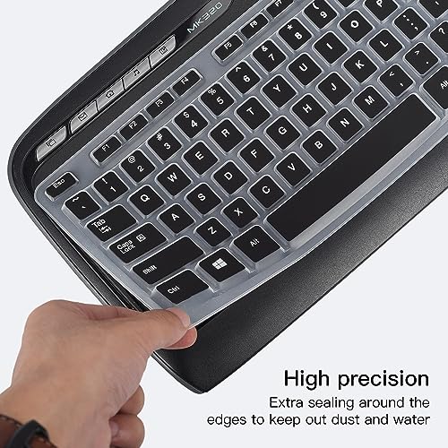 Keyboard Cover for Logitech MK320 K330 MK335 Wireless Keyboard, Waterproof Silicone Keyboard Protector for Logitech MK320 MK335, Black