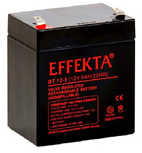 Effekta AGM Akku Batterie Typ BT 12-5  12V 5Ah  Anschluß  6,3mm Cover
