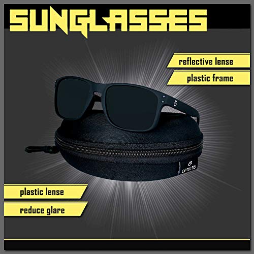 Polarized Sunglasses For Men | Fashion Retro Mens Sunglasses Polarized UV Protection - PC Frame & Rubber Finish Square Fishing Biking Sport Sun Glasses - REVO Coating | Includes Case (Smoke)4